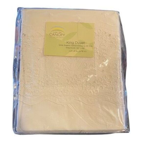 Under The Canopy King Duvet Garden Shadow Organic CottonWhite NEW